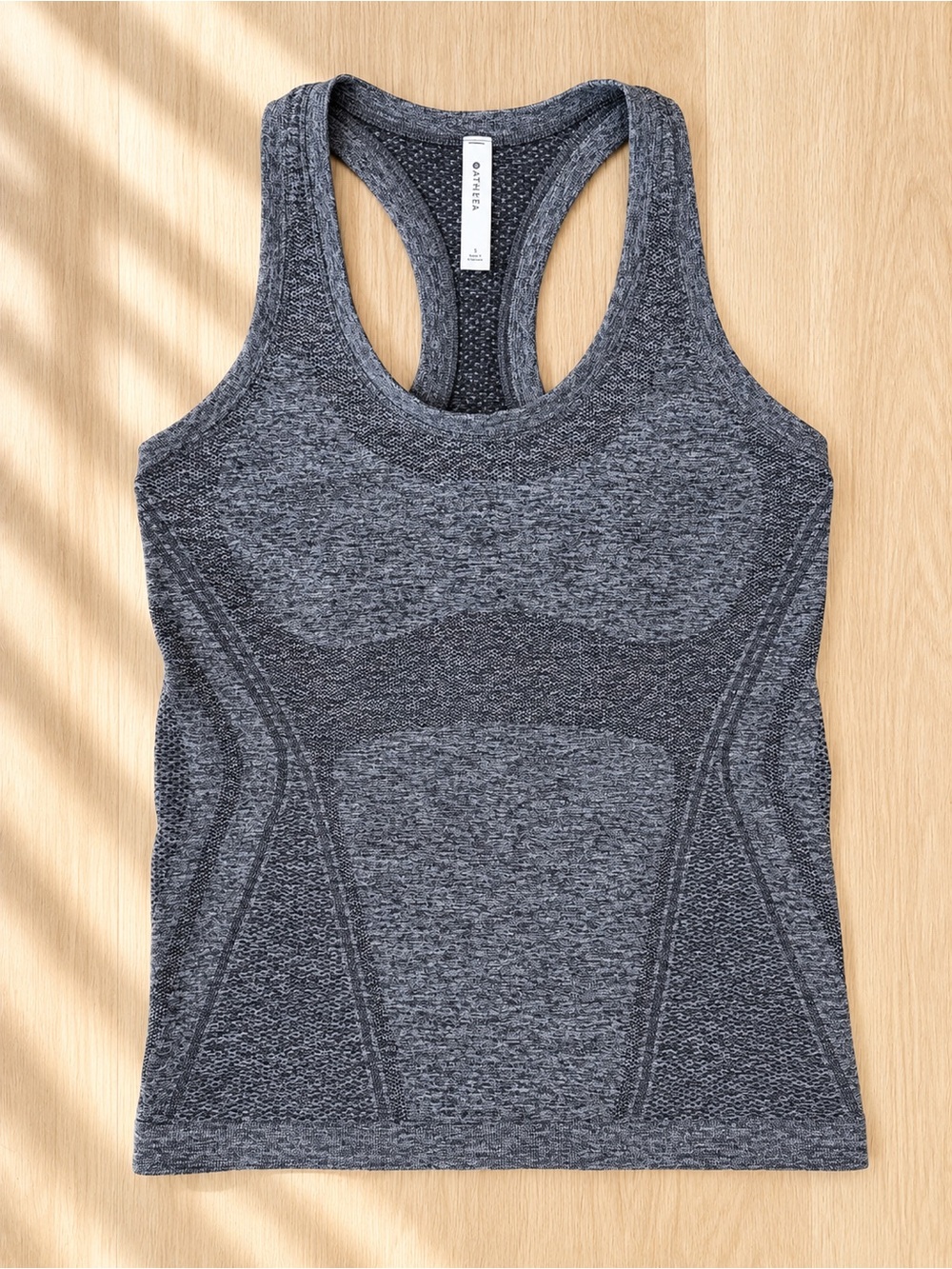 Athleta Momentum Heather Tank XS Gray Seamless Racerback Workout Top